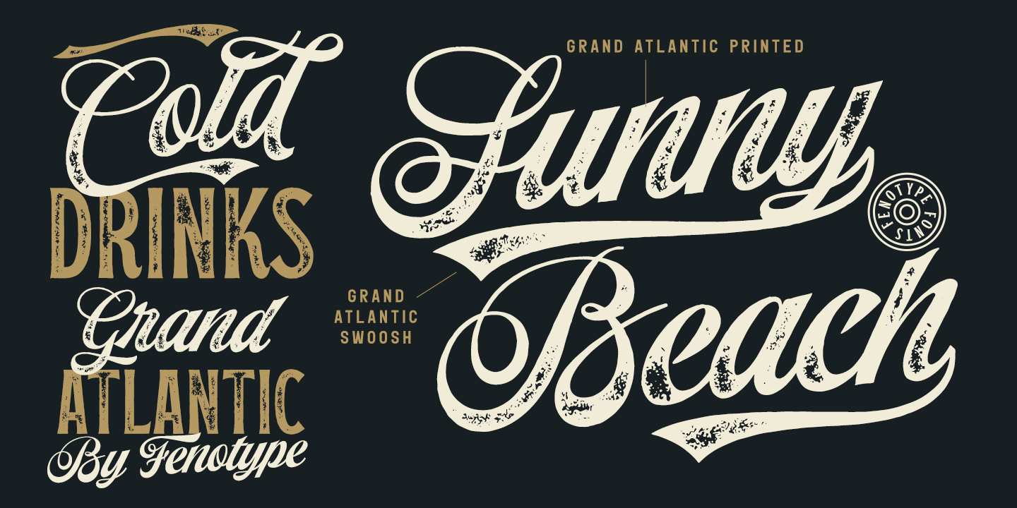 Пример шрифта Grand Atlantic Swoosh Print